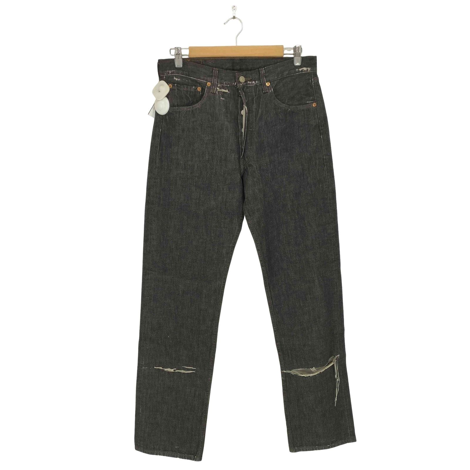 Levis(リーバイス) 00S ボタン裏359 501先染めジップフライ ブラックデニムパンツ メンズ  W34L34【中古】【ブランド古着バズストア】 リーバイス Levis 00S ボタン裏359 501先染めジップフライ ブラック