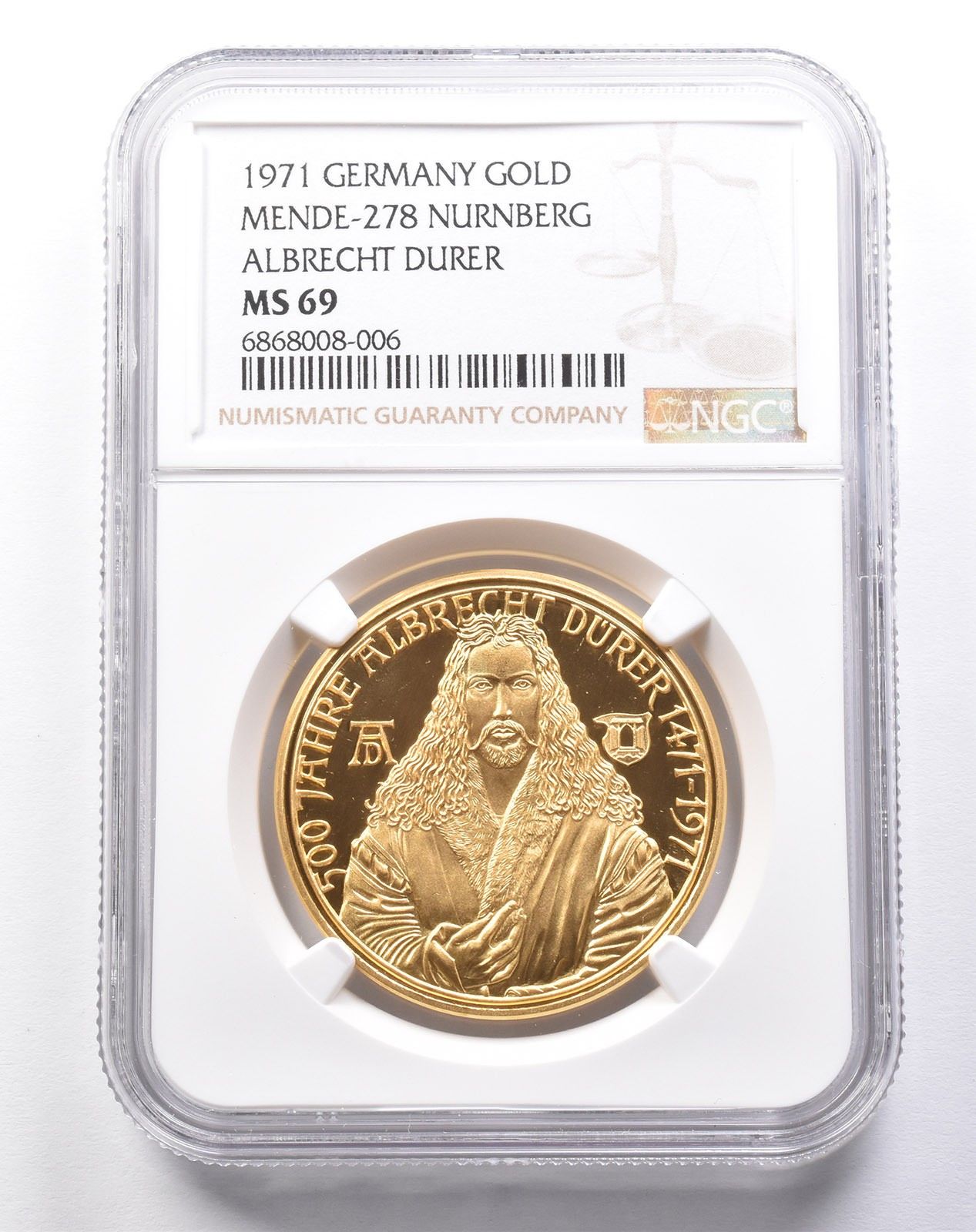 MS69 1971年 ドイツ 金 メンデ278 ニュルンベルク アルブレヒト