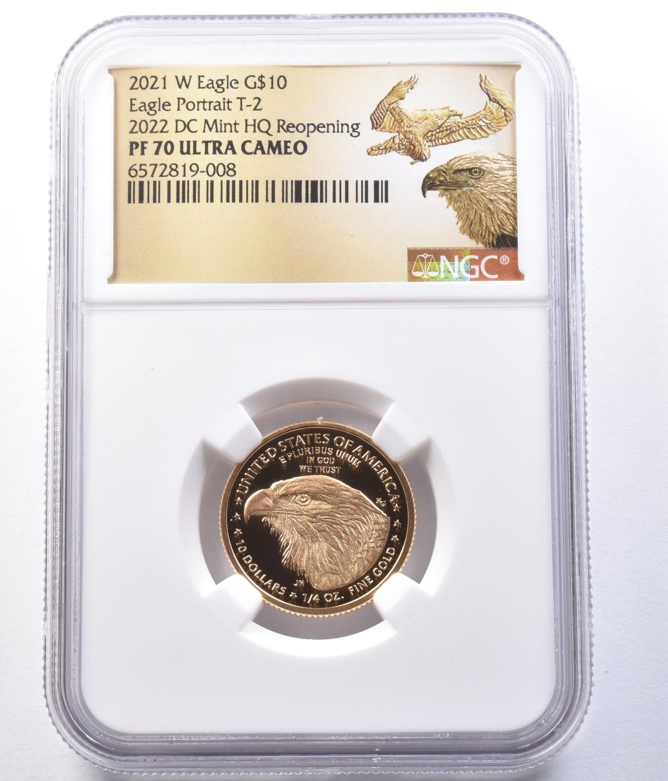 2021 W 10ドル アメリカンゴールドイーグル タイプ2 DC ミント 1 4オンス PF 70 NGC ローポップ 9352