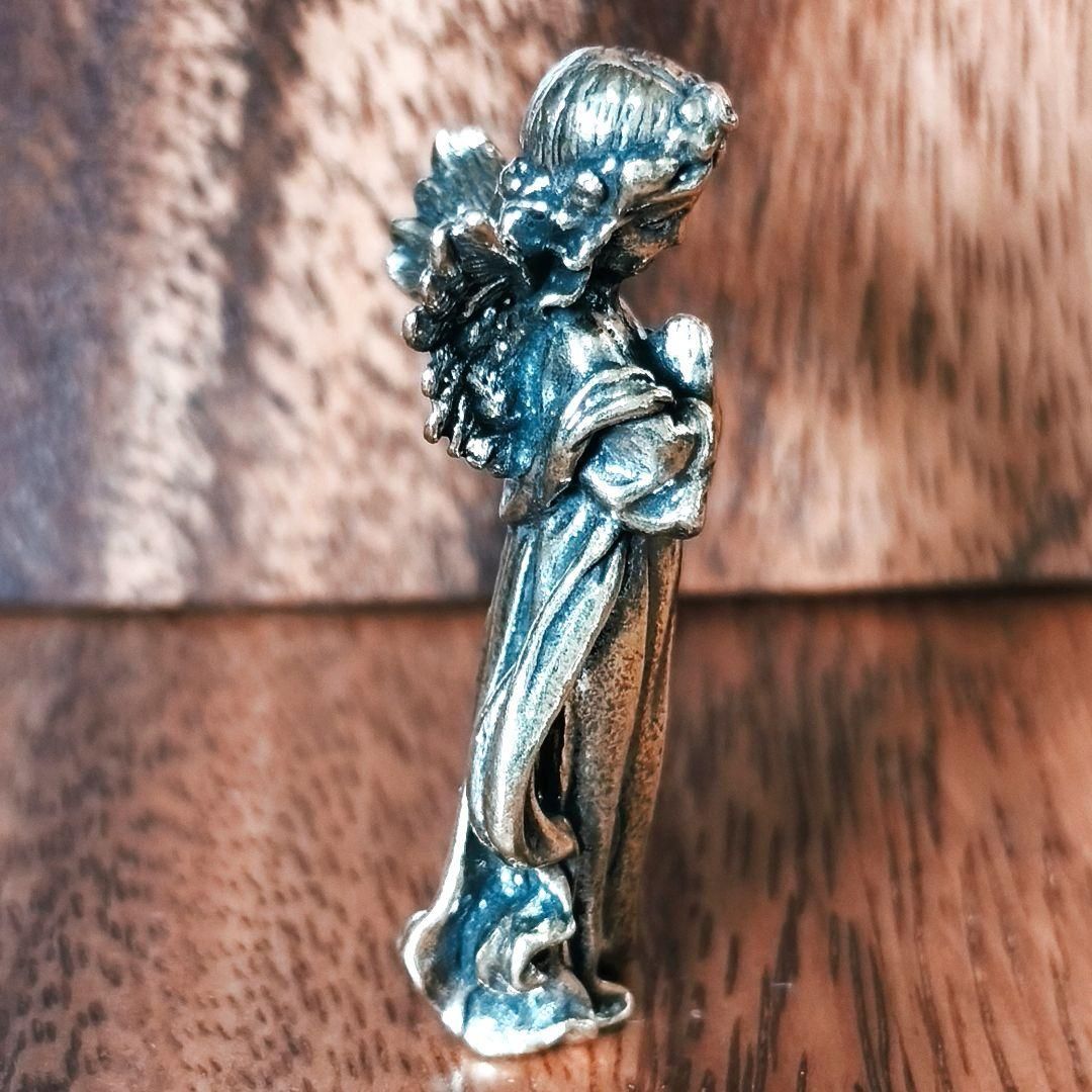 A09 真鍮製 祈りの天使 エンジェル 開運置物 ブラス製 アンティーク調