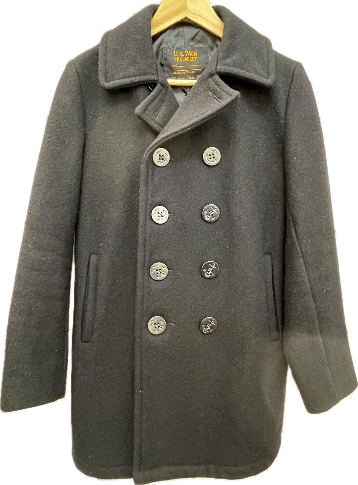 【商談中】schott 7500 753UST　 スリムフィットピーコート Schott N.Y.C（ショット） Schott 753UST 日本別注 24oz スリム