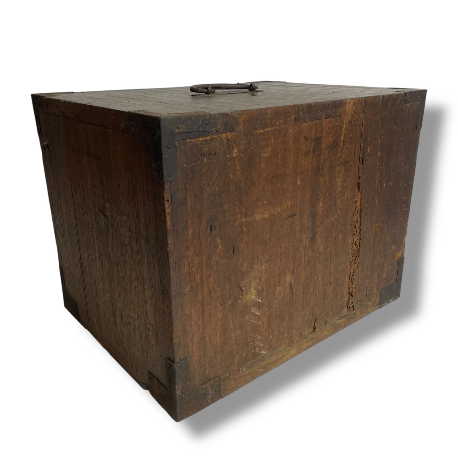 船箪笥 時代箪笥 金庫 欅製 鉄地金具 船金庫 隠し抽斗 骨董