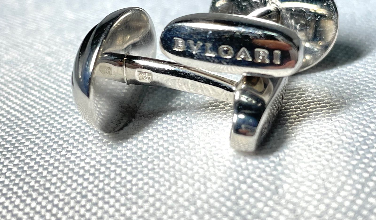 美品 BVLGARI ブルガリ ブランドロゴ文字 スターリングシルバー