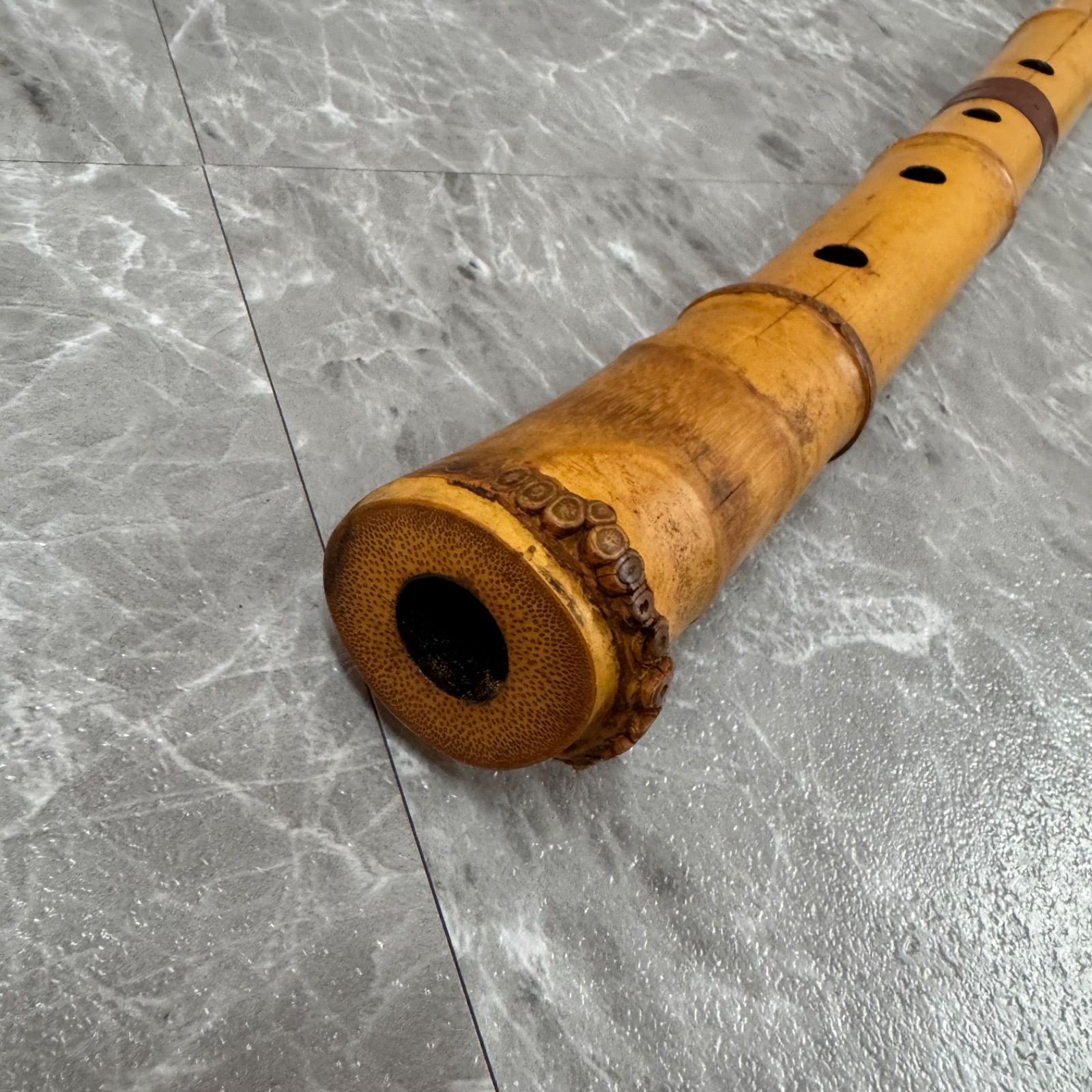 琴古流 尺八 士雲 在銘 二印 古美術 和楽器 1尺8寸 銘竹 - メルカリ