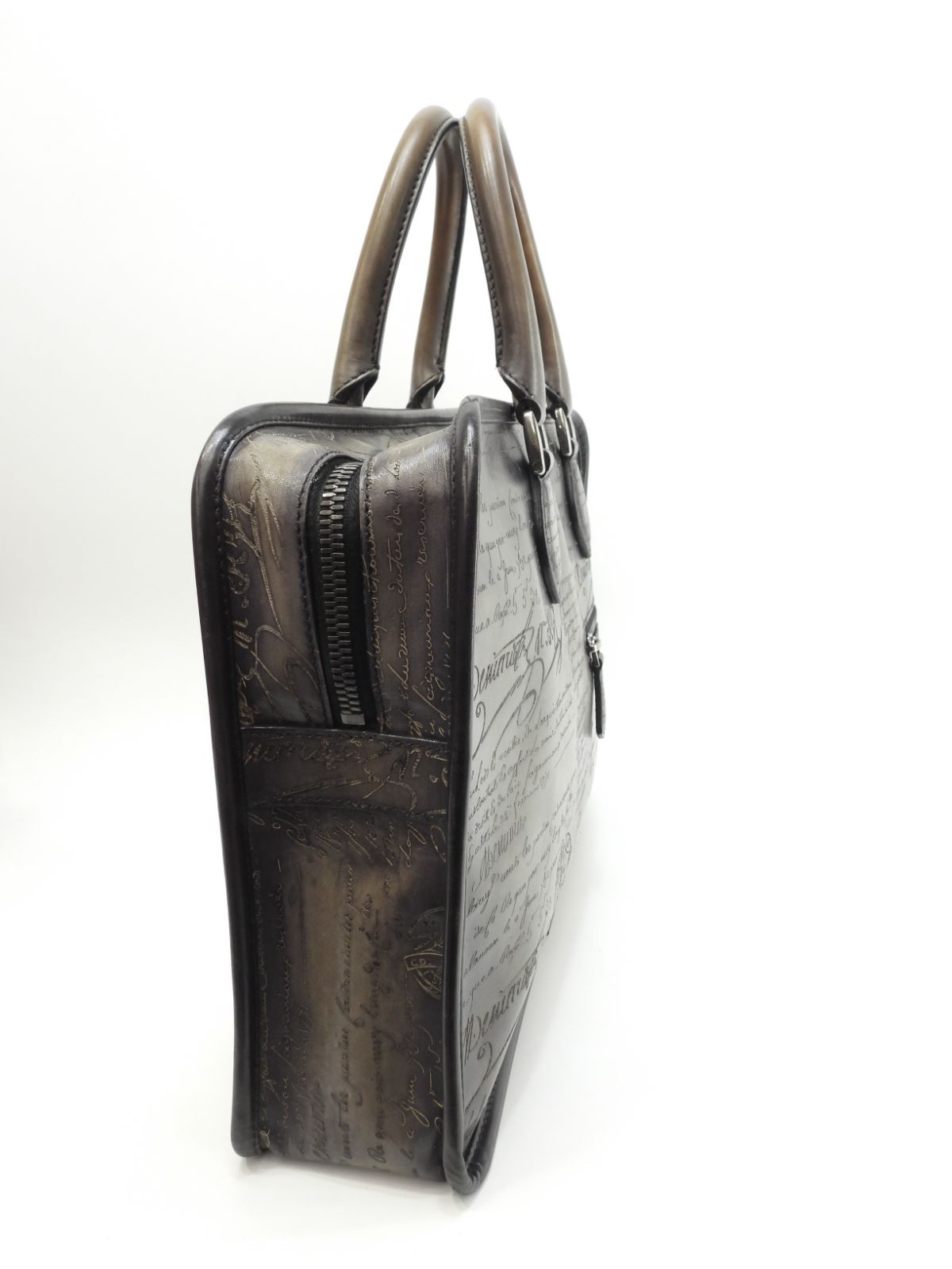 ベルルッティ アンジュール カリグラフィー レザー灰 ビジネスバッグ