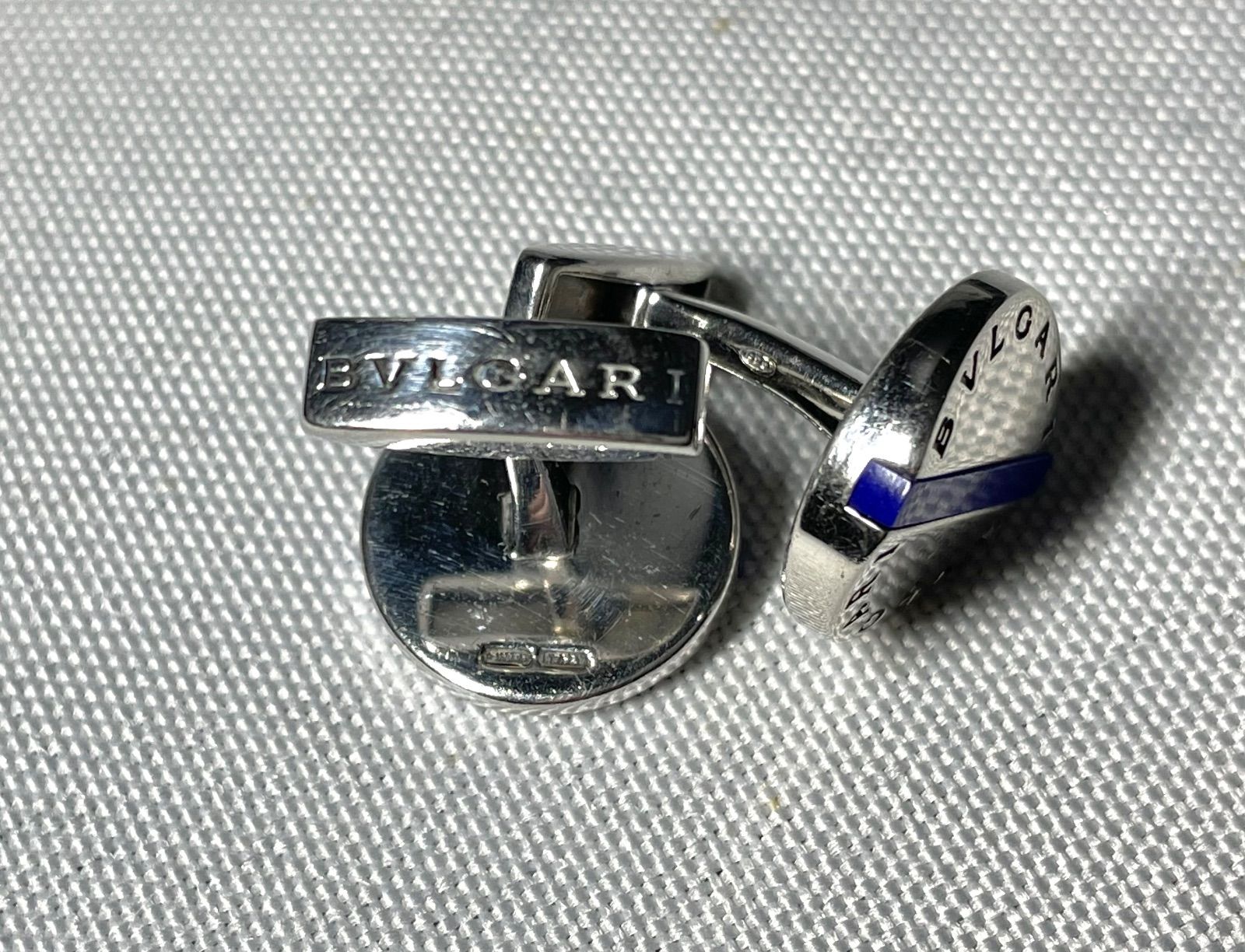 希少 BVLGARI ブルガリ ブランドロゴ文字 ラピスラズリ & 鏡面