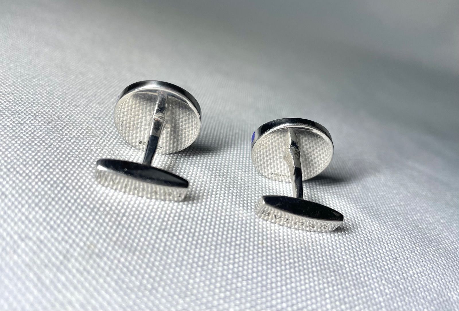 希少 BVLGARI ブルガリ ブランドロゴ文字 ラピスラズリ & 鏡面