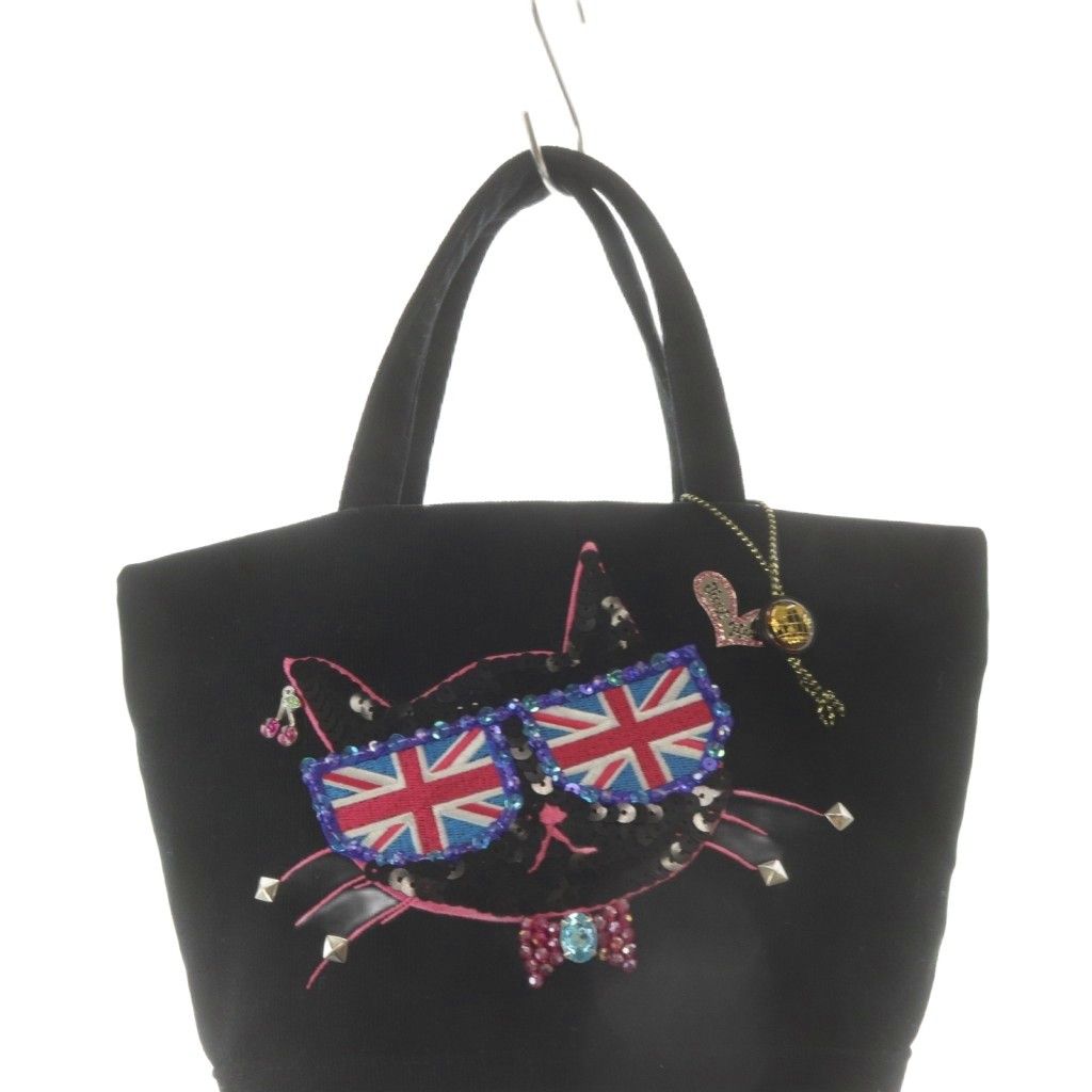 シンクビー! Think Bee 猫スパンコール刺繍 トートバッグ ハンドバッグ