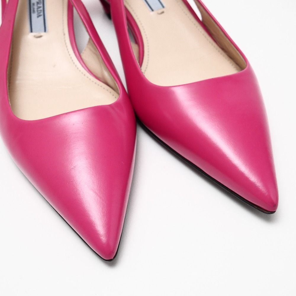 PRADA プラダ パンプス サイズ37 ストラップ ローヒール ポインテッド