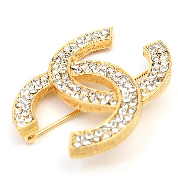 広尾店】 美品 シャネル CHANEL ココマーク ブローチ ラインストーン