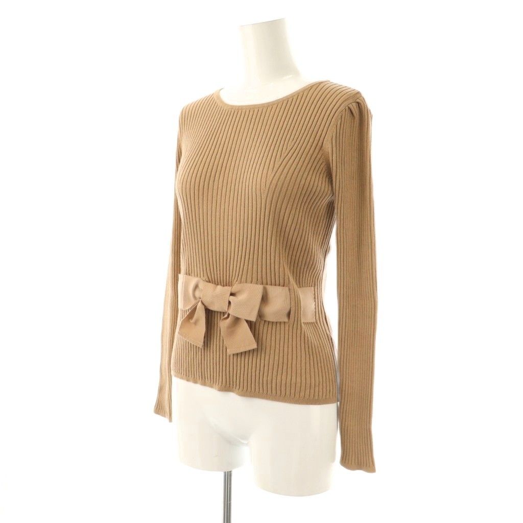 エムズグレイシー♡♡♡一点 リボン付きリブ編みセーター サイズ38 エムズグレイシー♡♡♡一点 リボン付きリブ編みセーター サイズ38 M'S