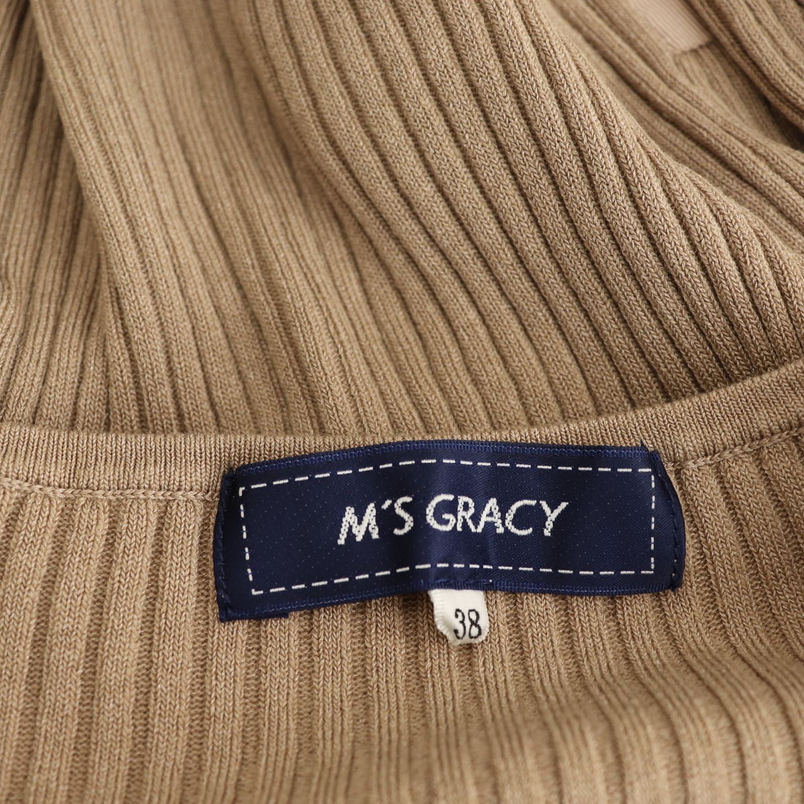 M'S GRACY オーガンジーニット38 エムズグレイシー M'S GRACY タートルネックプルオーバーニット