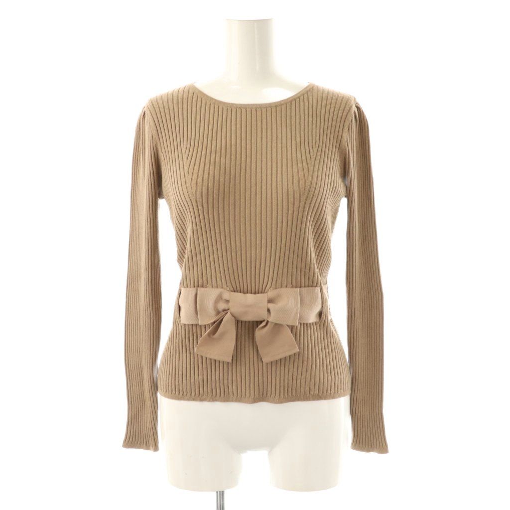 エムズグレイシー M'S GRACY リボンクルーネックニット セーター プル