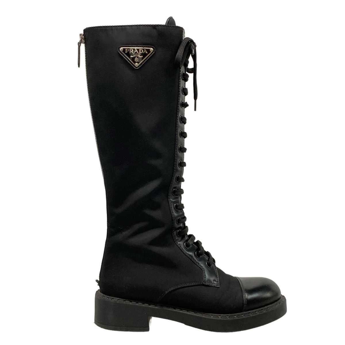 PRADA(プラダ) ロングブーツ 36 1/2 レディース ブラッシュドレザー