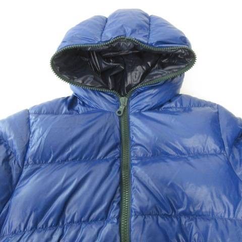 DUVETICA フード付き青ダウンジャケット デュベティカ DUVETICA ダウンジャケット フルジップ 無地 フード付き