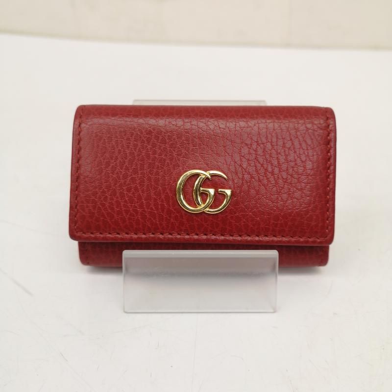 グッチ 456118 2149 GGマーモント レザー 6連 キーケース レディース