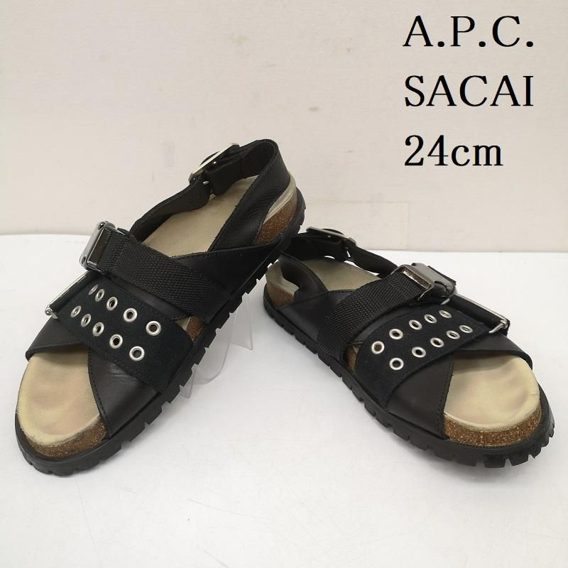 サカイ 21ss A.P.C. コラボ レザー サンダル Jules leather sandals 38