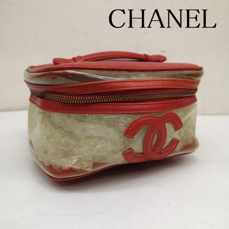 シャネル ヴィンテージ ビニール レザー バニティ バッグ ココマーク