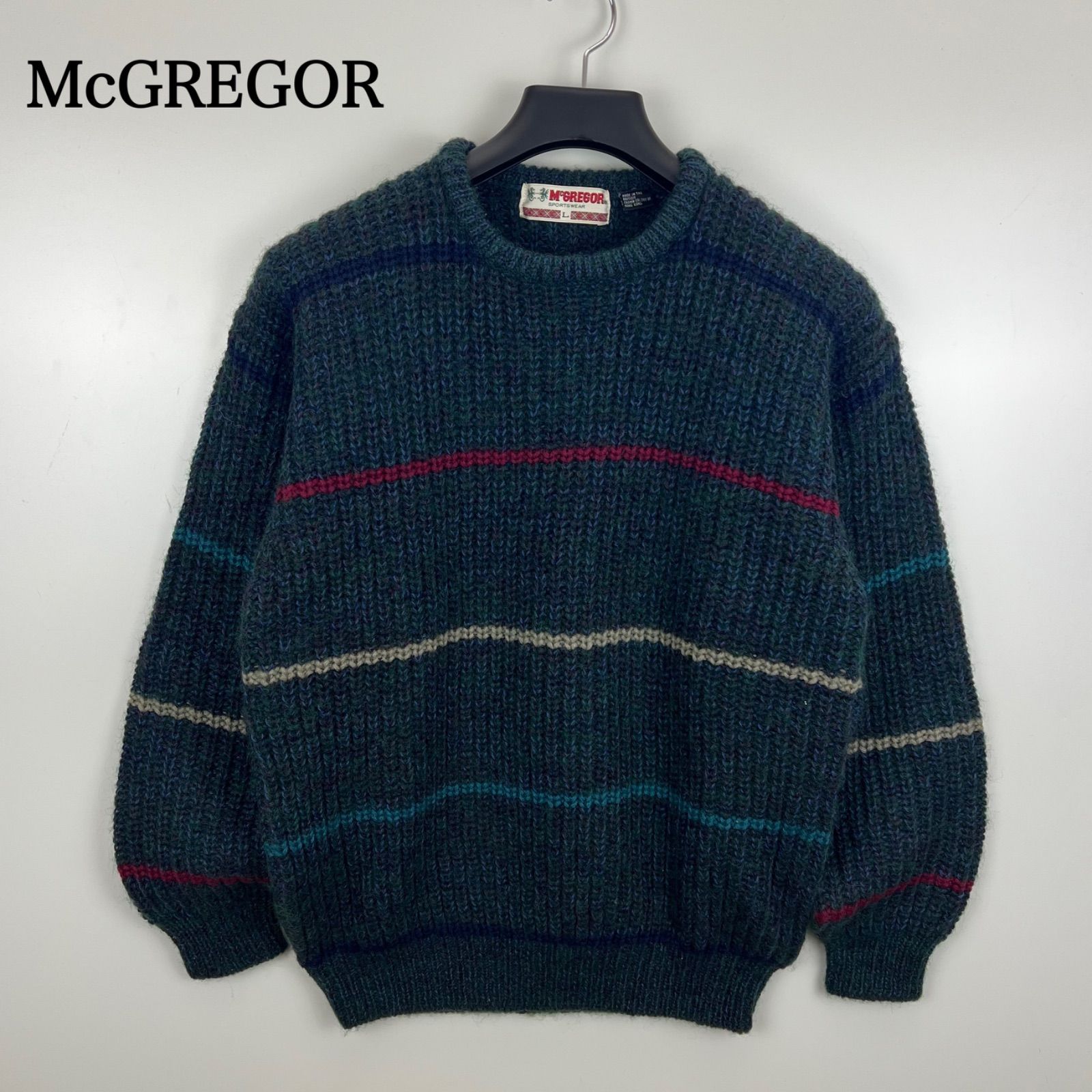 McGREGOR 80s HONGKONG vintage lowgauge knit sweater L マックレガー