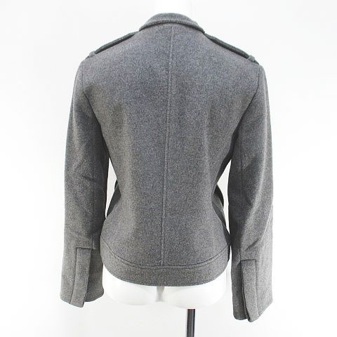 Theory セオリー ウール ダブルブレストピーコート S グレー系 theory】セオリー ダブルブレスト ウール カシミヤ混 ピーコート