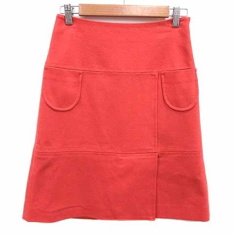 チヴィディーニ CIVIDINI 台形スカート ひざ丈 ウール 38 M オレンジ
