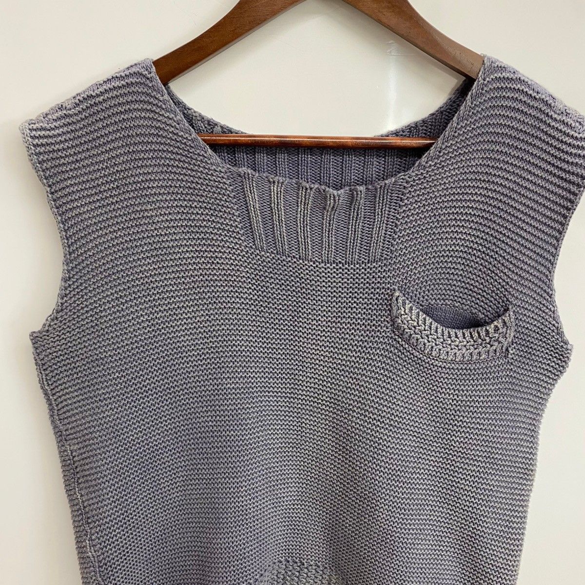 キャピタル KAPITAL コットン ニットベスト ベスト パープル Lサイズ