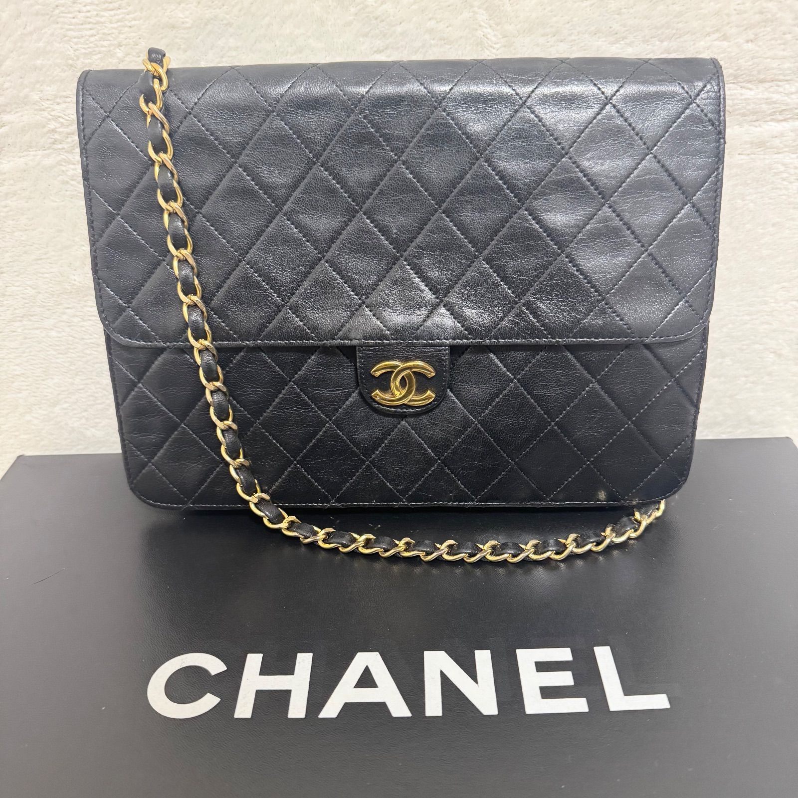 CHANEL シャネル チェーンショルダーバッグ マトラッセ ラムスキン