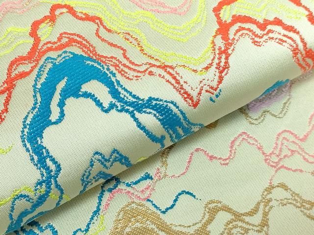 平和屋着物○極上 龍村晋謹製 太鼓柄袋帯 川衣錦 逸品 DZAB2085kh6