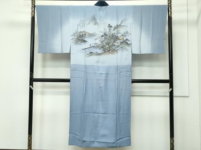 平和屋着物○極上 男性 紬 アンサンブル・長襦袢セット 色無地 錆