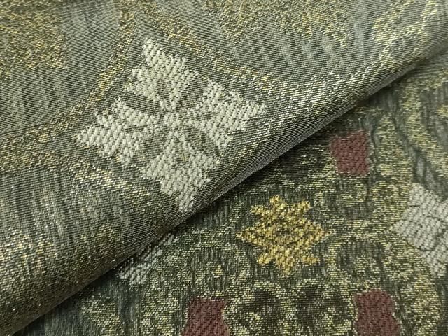 平和屋着物○極上 両面 六通柄袋帯 スリーシーズン帯 正倉院花唐草