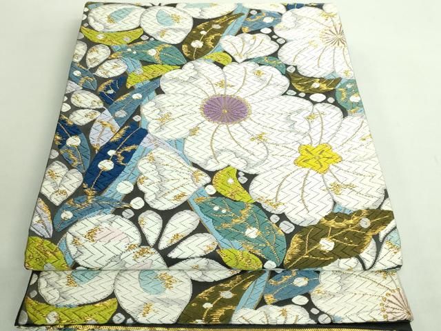 平和屋着物○極上 西陣 河合美術織物謹製 六通柄袋帯 唐織 辻が花 金糸