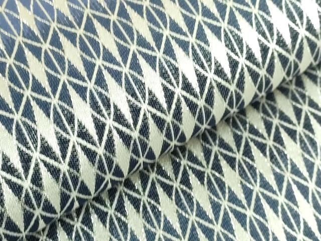 平和屋着物○極上 両面 全通柄袋帯 細密切子織 彩華美麗文 銀糸