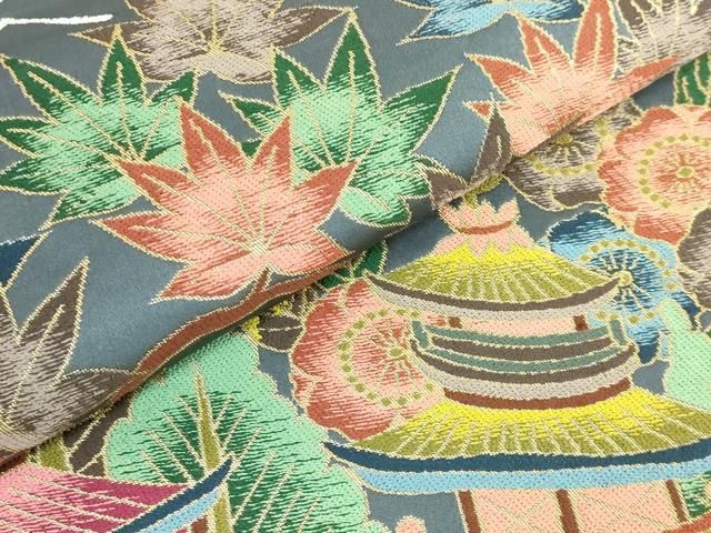 平和屋着物○極上 西陣 白綾苑大庭 六通柄袋帯 名所風景 逸品