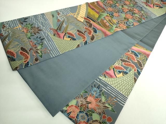 平和屋着物○極上 西陣 白綾苑大庭 六通柄袋帯 名所風景 逸品