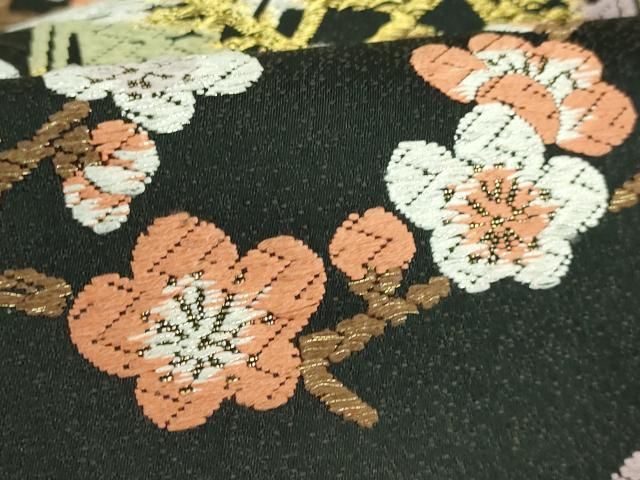 平和屋着物●極上　人間国宝・羽田登喜男　太鼓柄袋帯　鴛鴦　金銀彩　逸品　DZAB4225kh6 平和屋着物○極上 人間国宝・羽田登喜男 太鼓柄袋帯 鴛鴦花文 金銀彩
