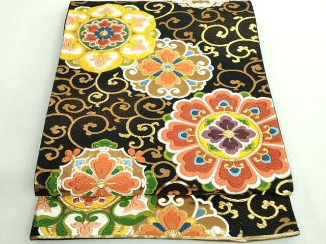 平和屋着物○極上 西陣 河合美術織物謹製 六通柄袋帯 唐織 正倉院花