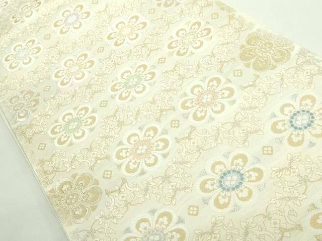 平和屋着物○極上 六通柄袋帯 唐織 花唐草 金糸 逸品 DZAB2630kh6