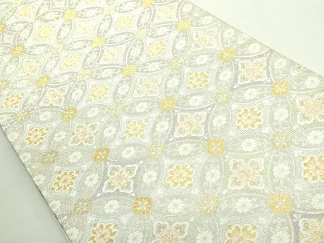 平和屋着物○極上 両面 六通柄袋帯 唐織 七宝華紋 彩麗 金銀糸 逸品