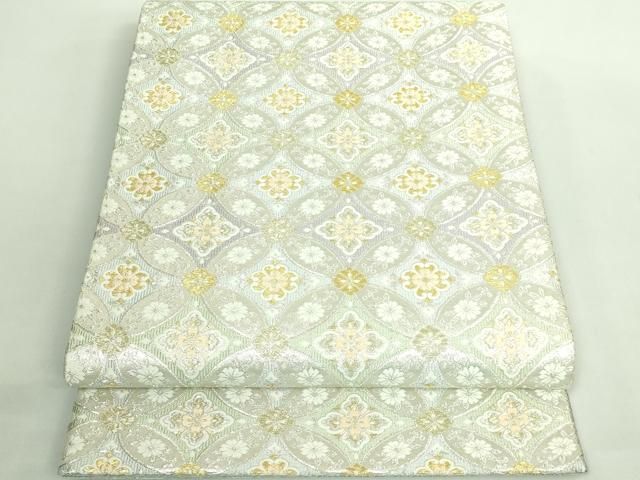 平和屋着物○極上 両面 六通柄袋帯 唐織 七宝華紋 彩麗 金銀糸 逸品