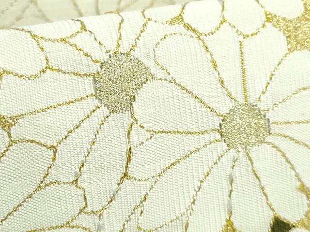 平和屋着物○極上 爪掻き本綴れ 太鼓柄袋帯 献上菊花文 金銀糸 逸品