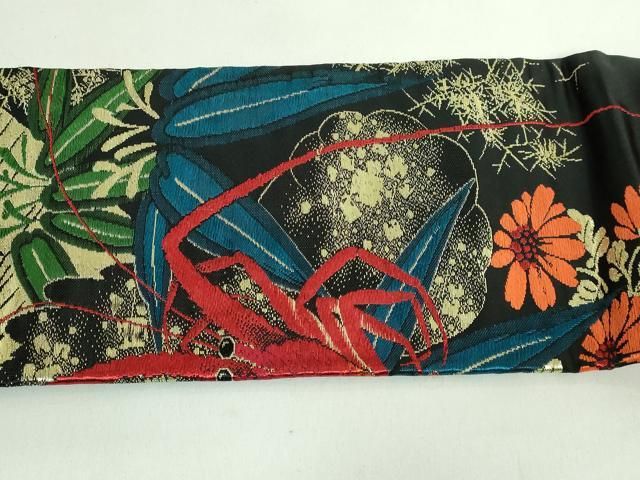 平和屋着物○極上 アンティーク 大正ロマン 九寸名古屋帯 伊勢海老