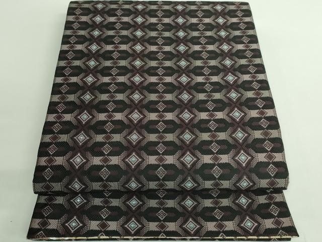 平和屋着物○極上 両面 六通柄袋帯 舞花文 菱 金糸 やまと誂製 逸品