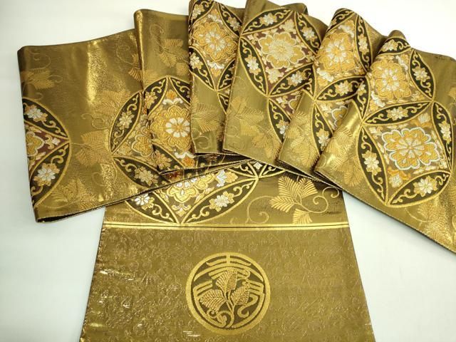 平和屋着物○極上 だらり帯 芸姑 舞妓 両面 全通柄袋帯 花菱文 金銀糸