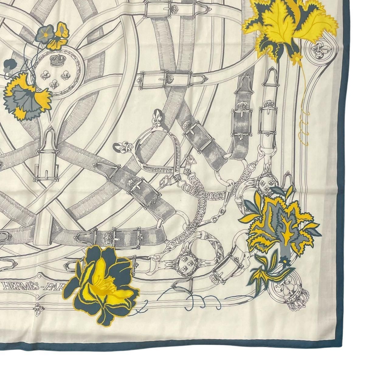 美品 HERMES エルメス カレ140 Cavalcadour Fleuri 大判 ストール カシミヤ×シルク ベージュ 美品 HERMES エルメス カレ140 Cavalcadour Fleuri 大判 ストール
