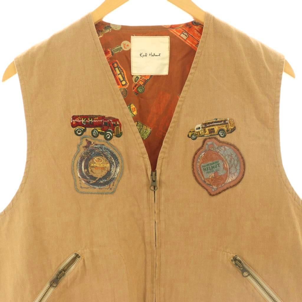 ブランド古着！日本製 KARL HELMUT インディアン 刺繍 ベスト ジレ ブランド古着！日本製 KARL HELMUT インディアン 刺繍 ベスト ジレ