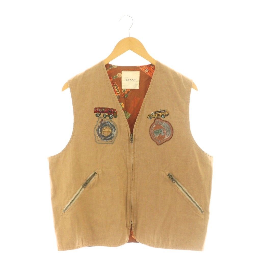 カールヘルム Karl Helmut ジップアップベスト ジレ 刺繍 コットン L