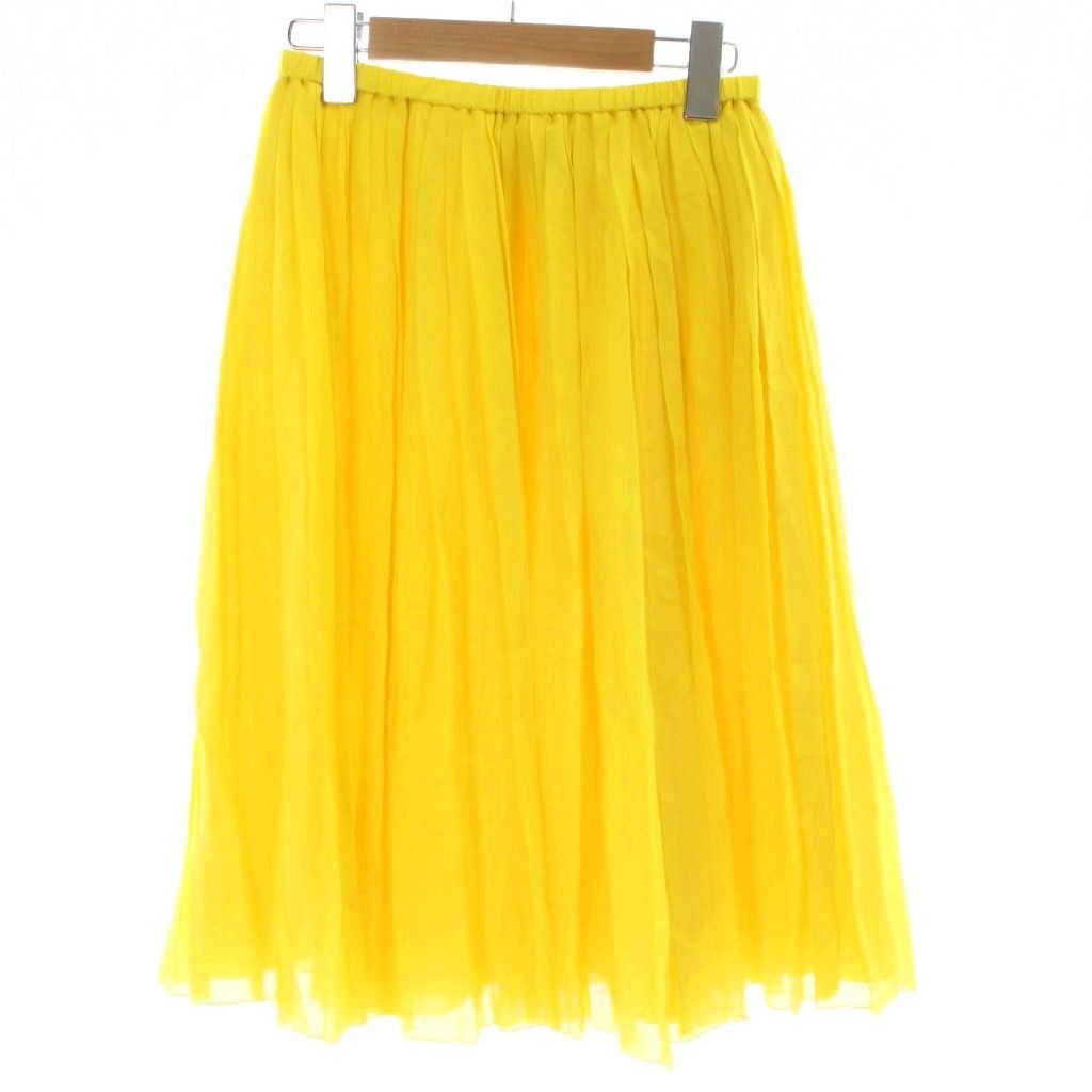 極美品❢ロングスカート　プリーツスカート　ドゥロワー　DRAWER 36 ドゥロワー Drawer プリーツスカート 36 黄 イエロー /AP - メルカリ