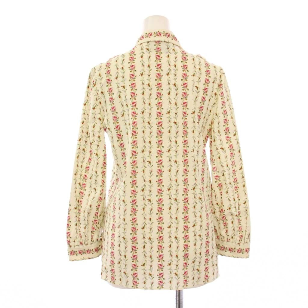 グッチ GUCCI タグ付き シャツ ブラウス 長袖 花柄 フリル リボン 36