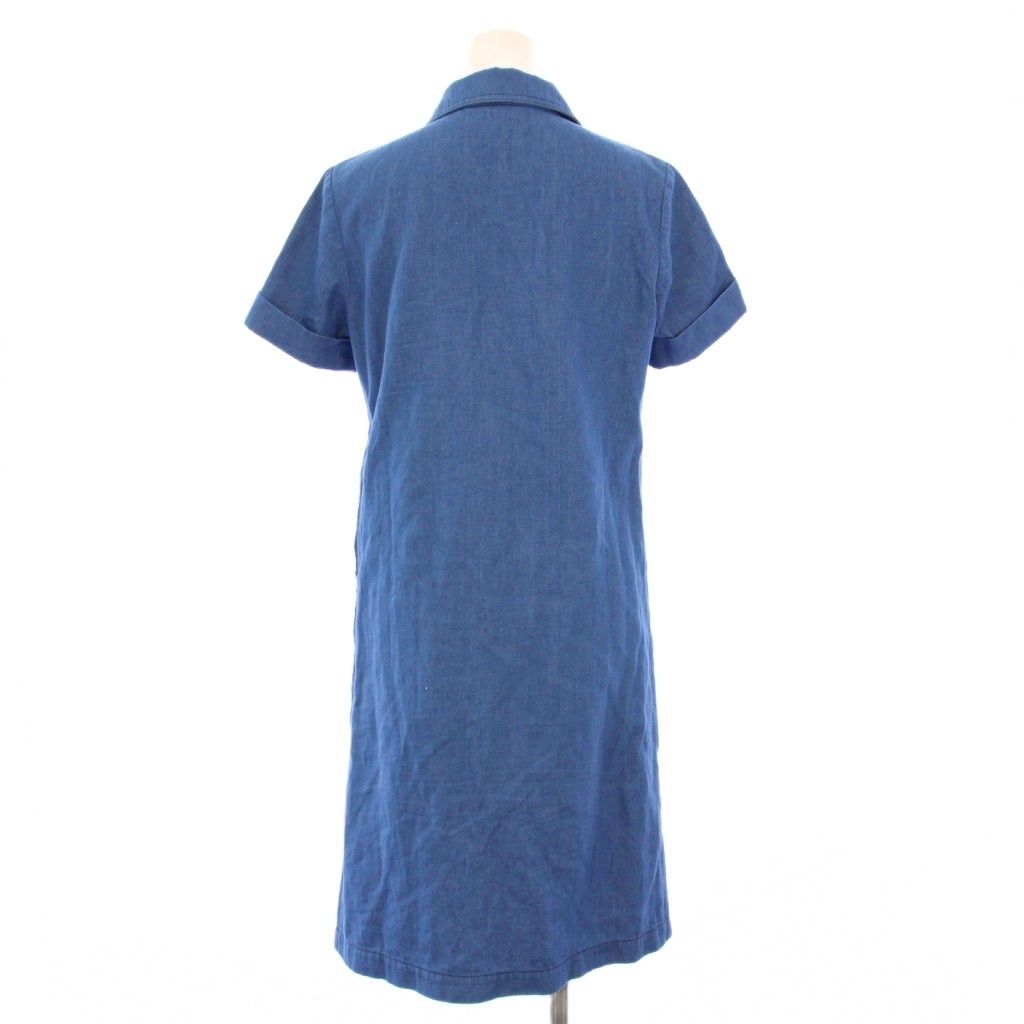グッチ GUCCI デニムワンピース 半袖 ひざ丈 シェリーライン 36 青