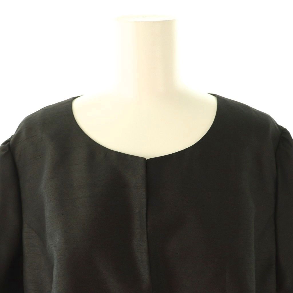 ローズティアラ Rose Tiara ジャケット ノーカラー 薄手 46 黒 /NR